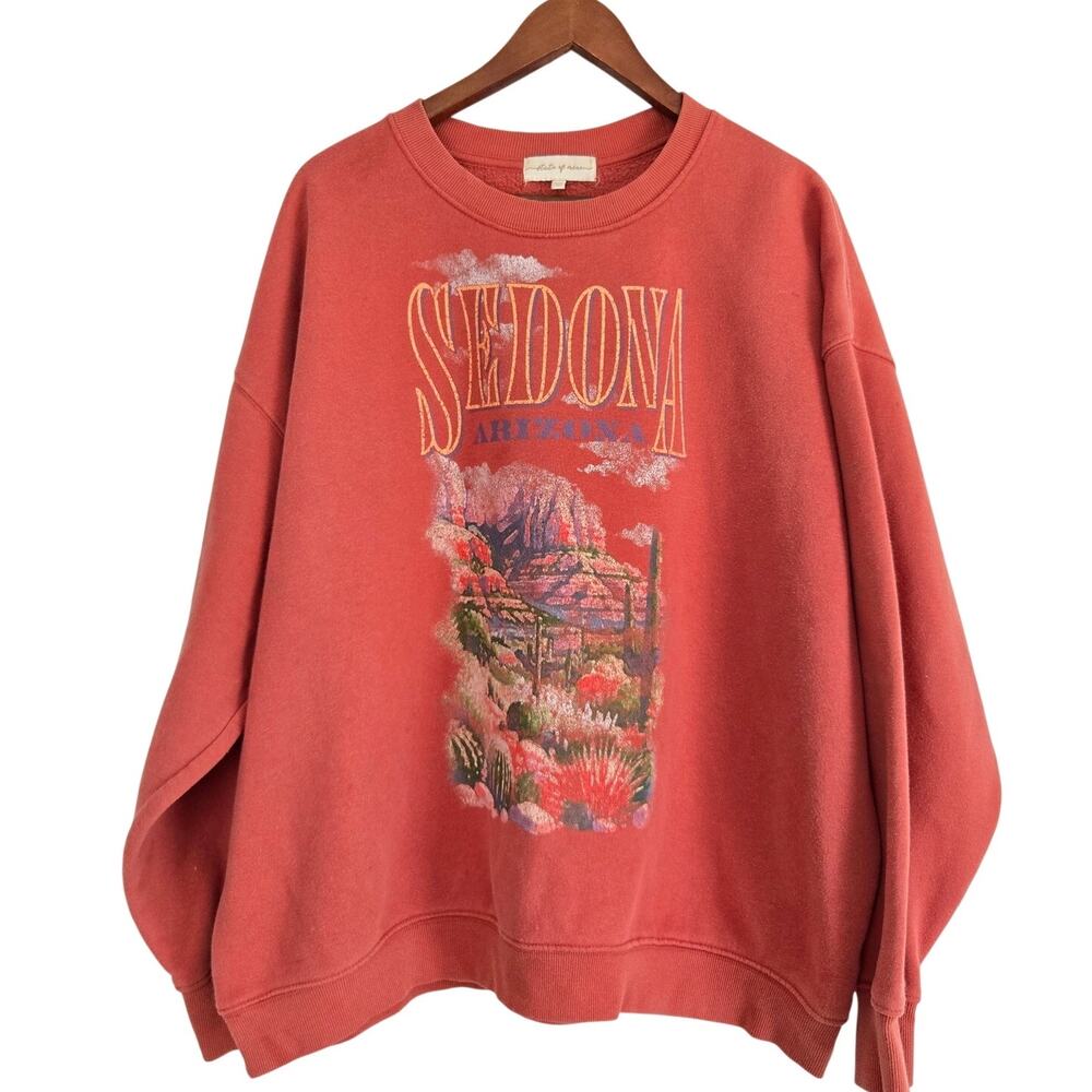 Terracotta Red Desertcore Sedona Arizona Graphic Sweatshirt  Cotton Blend  XXL